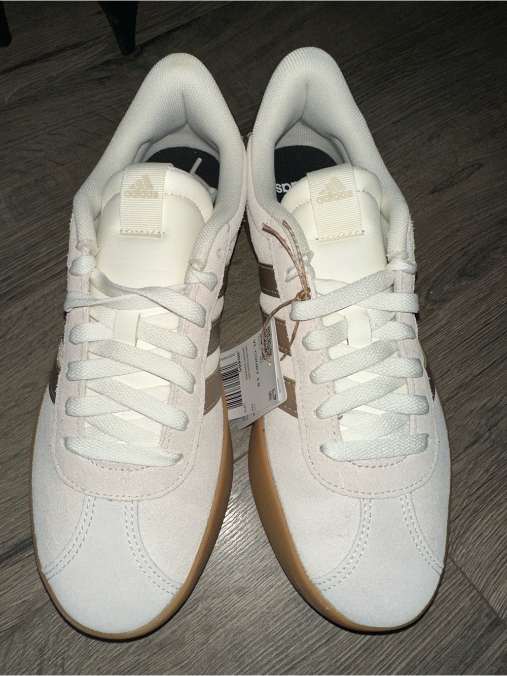 adidas Women's White and Brown Casual Sneakers